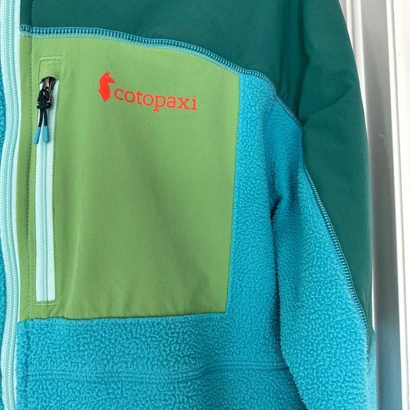 Cotopaxi Abrazo Hooded Full-Zip Fleece Jacket Greenery & Poolside Size Large‎ - Picture 7 of 15